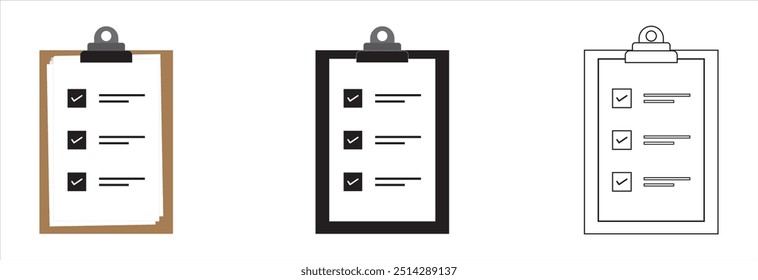 Clipboard communication, white sheet of paper in a clipboard, business paper. Vector design eps 10