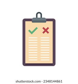 Clipboard compare icon flat vector. Scale comparison. Money business isolated