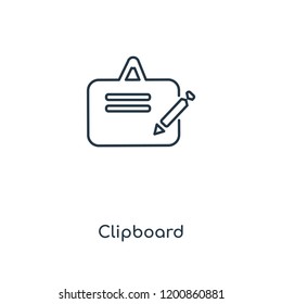 Clipboard concept line icon. Linear Clipboard concept outline symbol design. This simple element illustration can be used for web and mobile UI/UX.