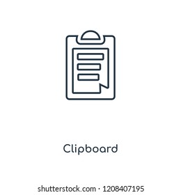Clipboard concept line icon. Linear Clipboard concept outline symbol design. This simple element illustration can be used for web and mobile UI/UX.