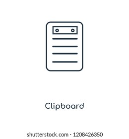 Clipboard concept line icon. Linear Clipboard concept outline symbol design. This simple element illustration can be used for web and mobile UI/UX.