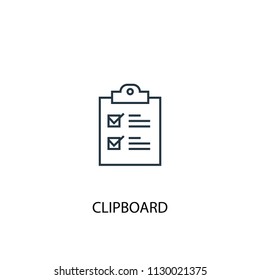 clipboard concept line icon. Simple element illustration. clipboard concept outline symbol design from Management set. Can be used for web and mobile UI/UX