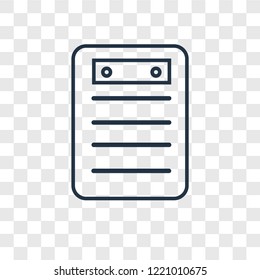 Clipboard concept vector linear icon isolated on transparent background, Clipboard concept transparency concept in outline style