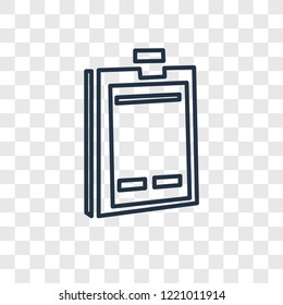 Clipboard concept vector linear icon isolated on transparent background, Clipboard concept transparency concept in outline style