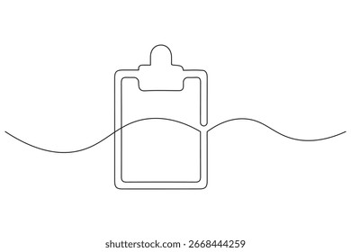Zwischenablage durchgehende einzeilige Zeichnung minimalistischen Umriss Vektorgrafik
