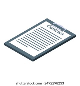 Clipboard with contract, representing a business agreement and legal document