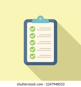 Clipboard control icon flat vector. Screen plan. Report industry