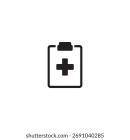 “Medical Clipboard with Cross Symbol Vector Illustration”