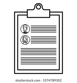 clipboard with curriculum vitae document