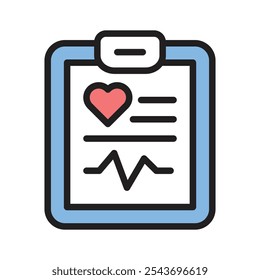 A clipboard displaying health data, representing medical records and diagnostics