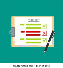 Clipboard with To Do List. Flat illustration of clipboard with To Do List for web