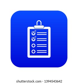 Clipboard with to do list icon digital blue for any design isolated on white vector illustration