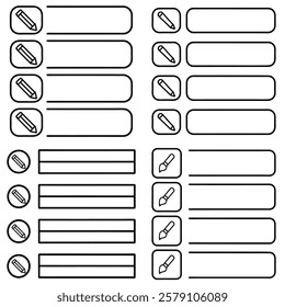 Clipboard To Do List Icon Set Checklist Symbol For Website And App Design Line Art Illustration On An Isolated White Background