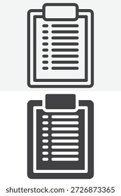 Portapapeles para hacer el conjunto de iconos de lista en un estilo diferente. Línea, contorno y símbolo de Vector de icono sólido y símbolo con trazo editable. Para hacer el icono de lista para la planificación de tareas.