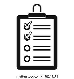 Clipboard with to do list icon. Simple illustration of clipboard with to do list vector icon for web
