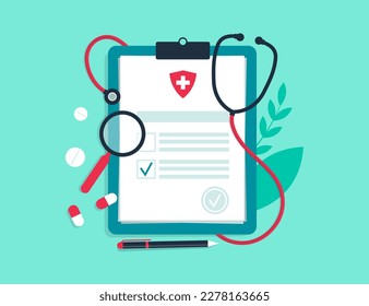 Clipboard doctor. Doctor takes notes