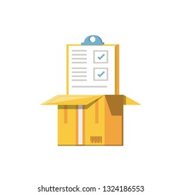 clipboard document with box isolated icon