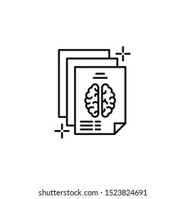 Clipboard document brain icon. Element of brain concept