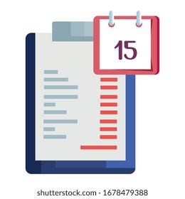 clipboard with document and calendar reminder vector illustration design