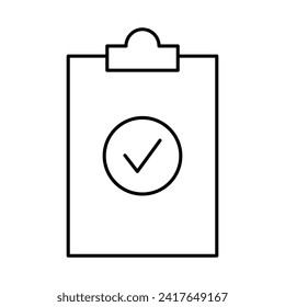 Clipboard document with check mark. Vector illustration
