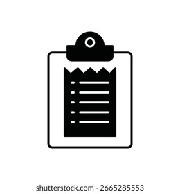 Ícone da Linha de Relatório da Lista de Verificação de Documentos da Área de Transferência	