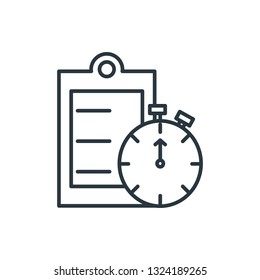 clipboard document with chronometer timer