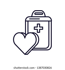 clipboard with document hospital and heart