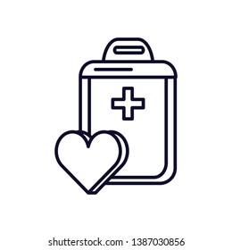 clipboard with document hospital and heart