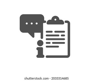 Icono de documento del portapapeles. Firma del archivo de acuerdo. Símbolo de información. Clásico estilo plano. Elemento de diseño de calidad. Icono simple del portapapeles. Vector