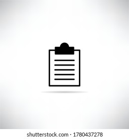 clipboard document icon with drop shadow vector illustration