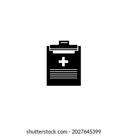 Clipboard With Document Icon. Medical Report Icon On White Background. Clip Board Icon Vector Design Template.