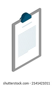 clipboard with document icon on white background