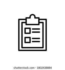 Icono de documento del portapapeles. Línea simple, contorno de elementos vectoriales de iconos de accesorios de gabinete para ui y ux, sitio web o aplicación móvil