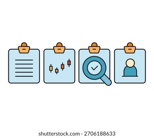 Conjunto de iconos de Portapapeles y documento