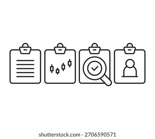 Conjunto de iconos de Portapapeles y documento