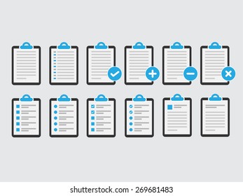 Clipboard Document Icons - Vector