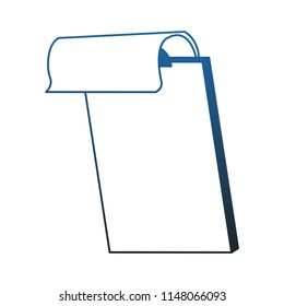 Clipboard document isolated in blue lines