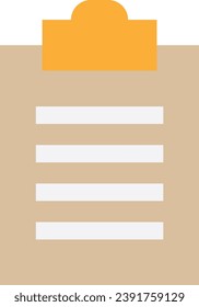Clipboard Document List Icon Vector Flat Illustration