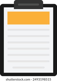 Clipboard Document List Icon Vector Flat Illustration