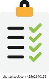 Clipboard Document List Icon Vector Flat Illustration