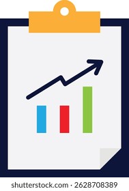 Clipboard Document List Icon Vector Flat Illustration