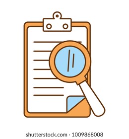 clipboard document with magnifying glass