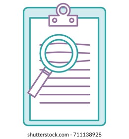 clipboard document with magnifying glass