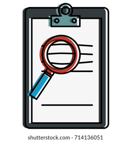 clipboard document with magnifying glass
