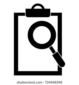 clipboard document with magnifying glass