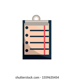 clipboard document office work business equipment icon vector illustration