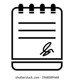 Clipboard document paper note diagnosis report application resume flat illustration vector with signature and list symbol design.