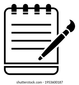 Clipboard document paper note report flat illustration vector with paint brush and list symbol design.