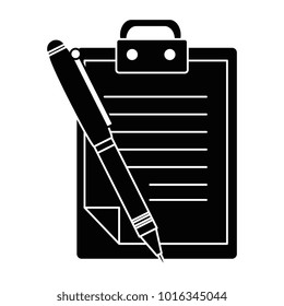 clipboard document with pen