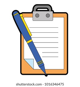 clipboard document with pen